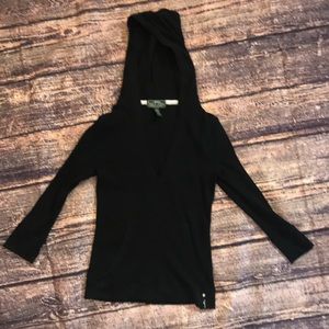 Ralph Lauren Black Hooded Long Sleeved Top